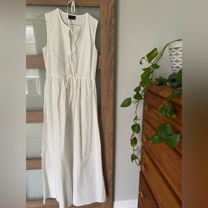 ASOS Tie Front White Sleeveless Dress